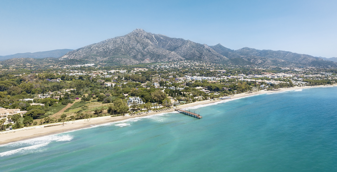 Panoramic view over the bay of Marbella Golden Mile